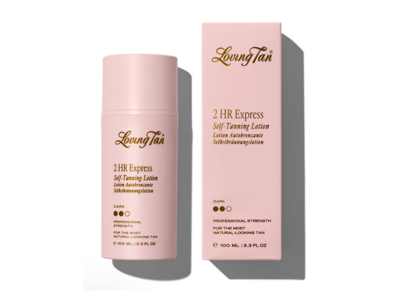 Loving Tan 2 Hr Express Self Tanning Body Lotion, Dark, 3.3 fl oz/100 mL
