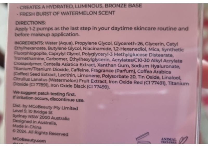 Mco Beauty Hydrate & Glow Ultra-Hue Serum, 1.35 fl oz/40 mL