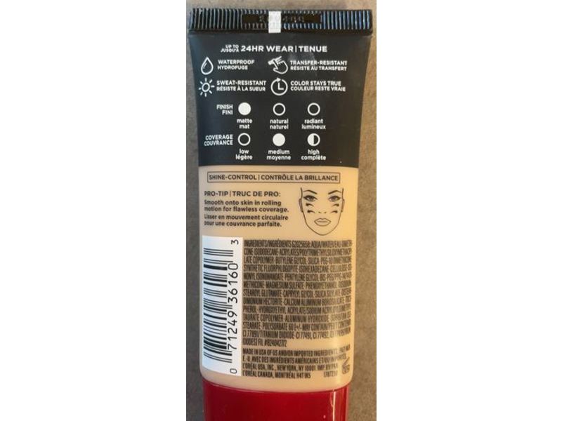 L'oreal Paris Infallible Pro-Matte Foundation, 104.5 Nude Buff, 1 fl oz/30 mL