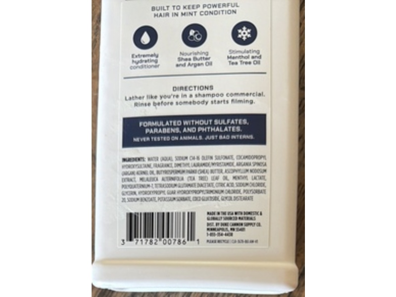 Duke Cannon Supply Co. Midnight Swim 2-In-1 Shampoo + Conditioner, Sandalwood + Lavender, 14 fl oz/414 mL