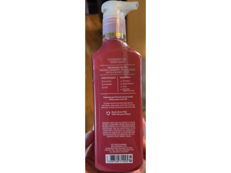Bath & Body Works Cleansing Gel Hand Soap, Frosted Cranberry, 8 fl oz/236 mL