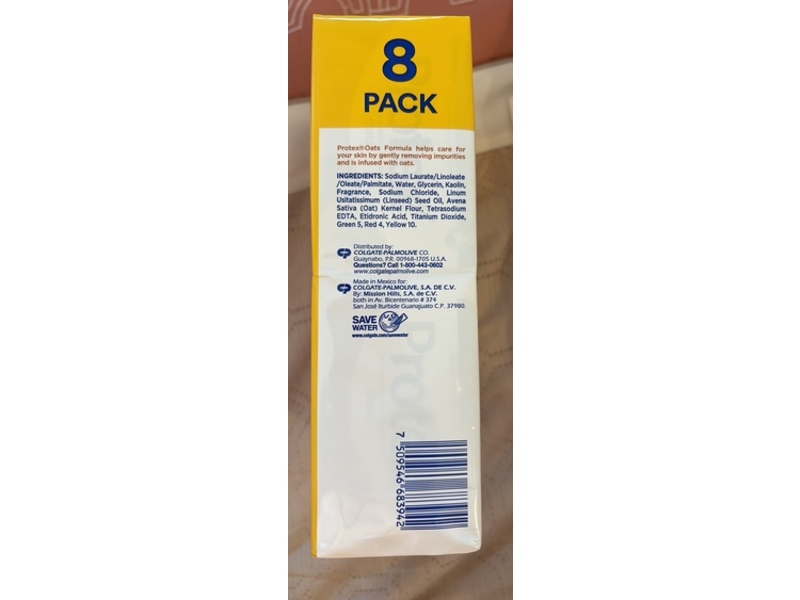 Protex Cleansing Body Soap, Oats, 3.7 oz/104.8 g, Pack Of 8