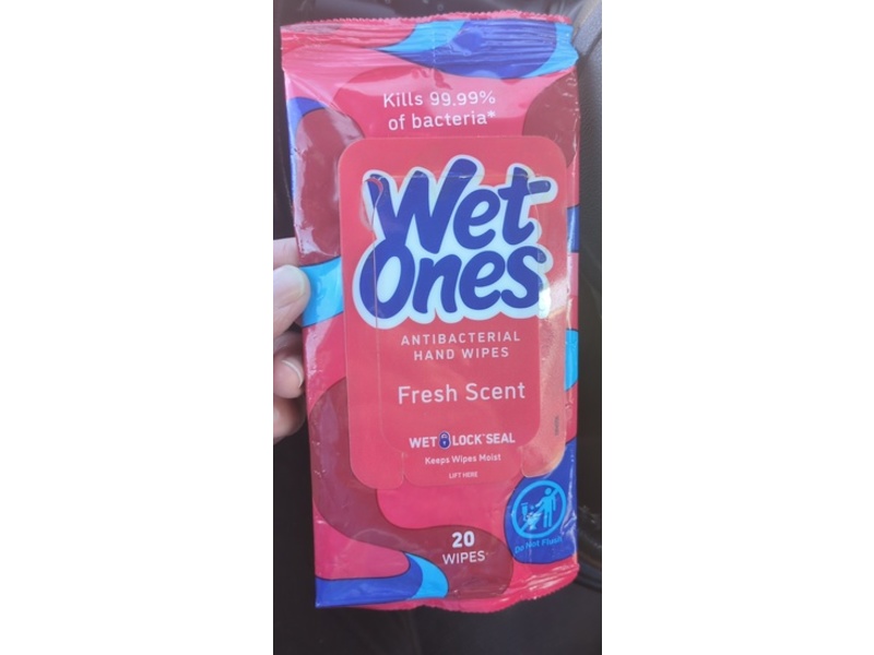 Wet Ones Antibacterial Hand Wipes,Fresh Scent, Pack Of 10, 200 Wipes