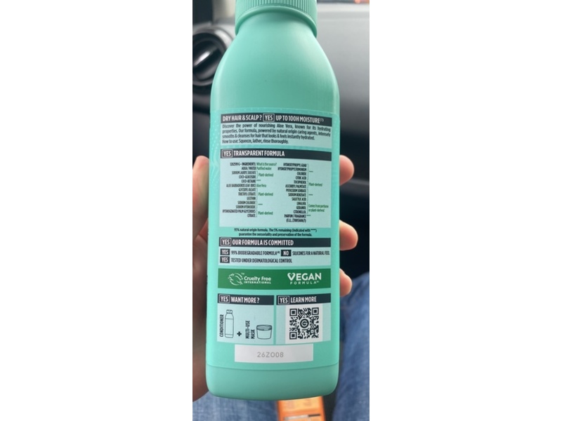 Garnier Moisture Shampoo, Aloe Vera + Hair Food, 350 mL