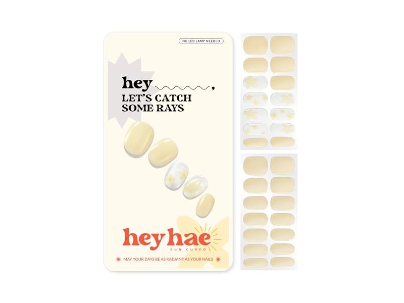 Heyhae Solar Cured Gel Nail Strips, Hey, Let's Catch Some Rays, 28 Count