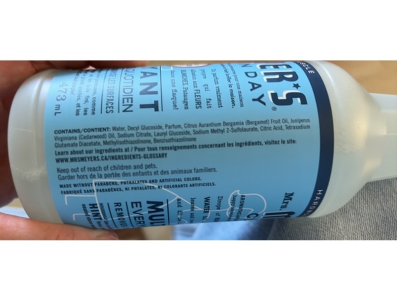 Mrs. Meyer's Clean Day Multi-Surface Everyday Cleaner, Rain Water Scent, 16 floz/473 mL