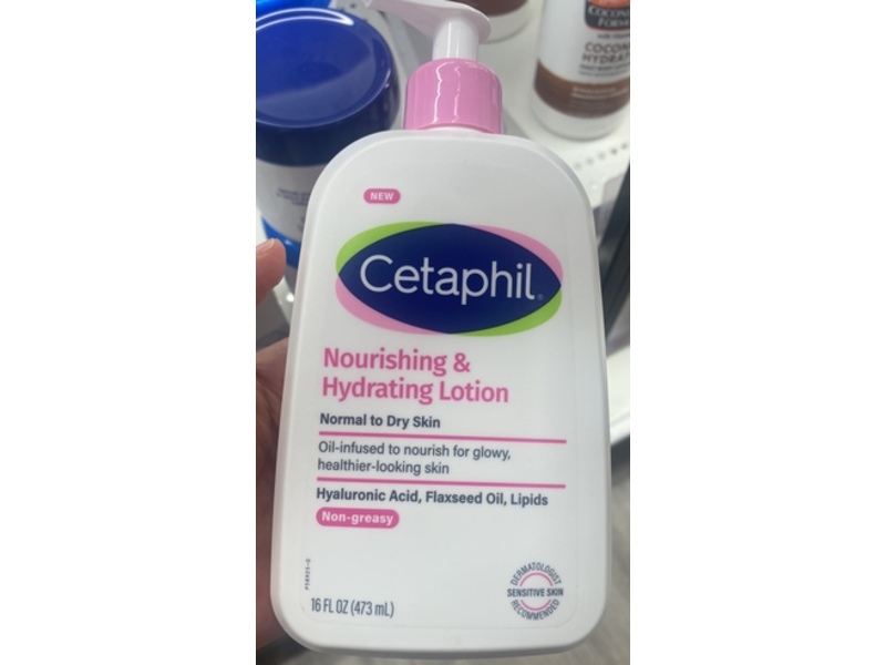 Cetaphil Nourishing & Hydrating Body Lotion, Hyaluronic Acid + Flaxseed Oil + Lipids, Non-Greasy, 16 fl oz/473 mL