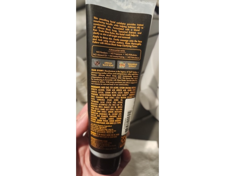 Shea Moisture African Black Soap Clarifying Facial Wash & Scrub, Tamarind Extract, 4 oz/113 g