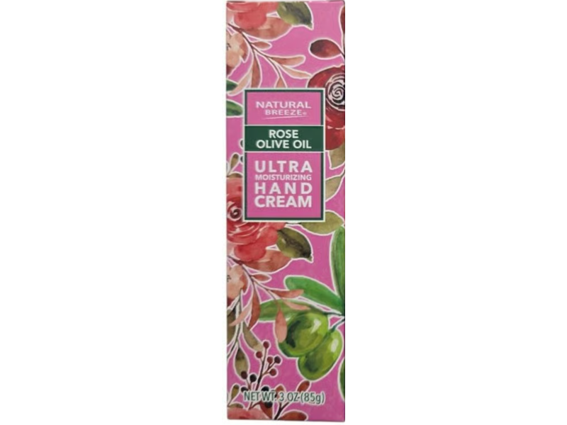 Natural Breeze Ultra Moisturizing Hand Cream, Rose Olive Oil, 3 oz/85 g