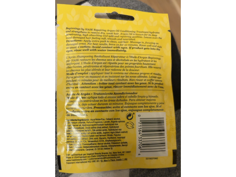 Beginnings By Hask Conditioning Treatment, Argan Oil, 1 fl oz/30 mL