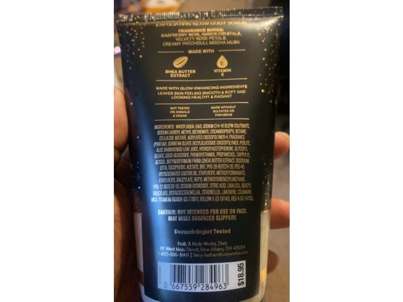 Bath & Body Works Exfoliating Glow Body Scrub, Into The Night, Shea Butter + Vitamin E, 8 oz/226 g