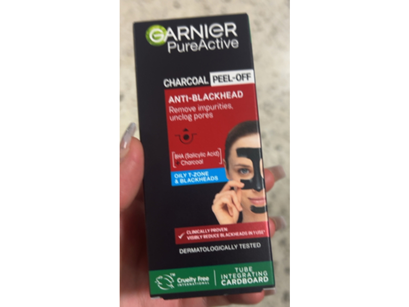 Garnier Pure Active Anti-Blackhead Peel-Off Mask, Charcoal, 50 mL