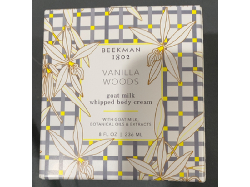 Beekman 1802 Goat Milk Whipped Body Cream, Vanilla Woods, 8 fl oz/236 mL