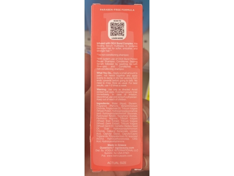 OGX Protein Repair & Protect Sealing Serum, 1.7 fl oz/50 mL