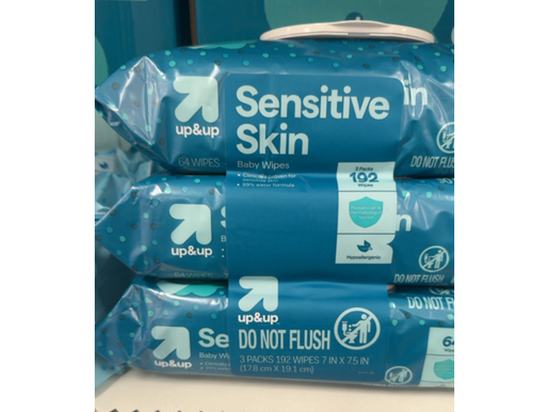 Up & Up Sensitive Skin Baby Wipes, 64 Count, Pack Of 3