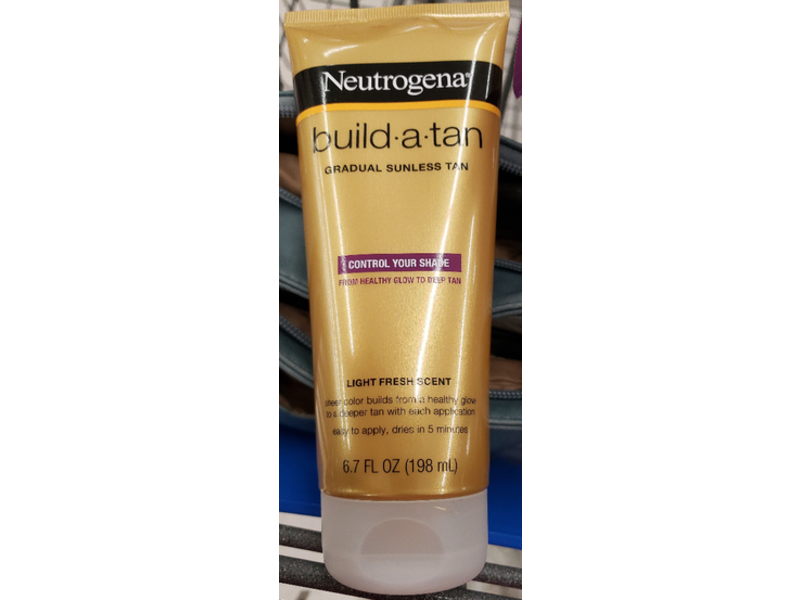 Neutrogena Build A Tan Gradual Sunless Tan, Light Fresh Scent, 6.7 fl oz/198 mL, Pack Of 3