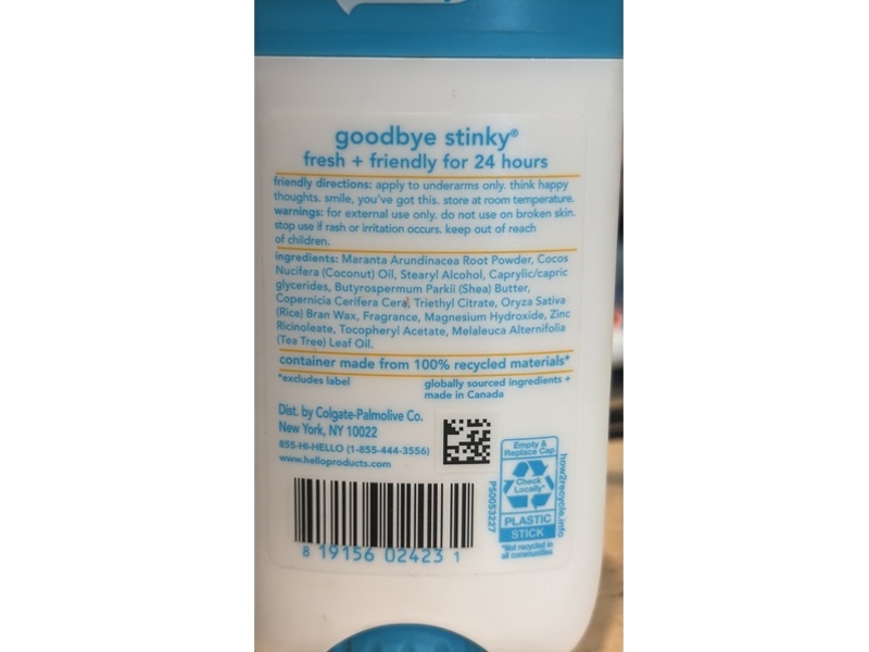 Hello Sunny Daze Deodorant, Shea Butter, 2.6 oz/73 g, Pack Of 2