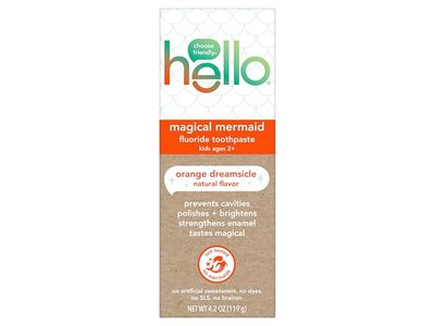 Hello Magical Mermaid Fluoride Toothpaste, Orange Dreamside, 4.2 oz/119 g , Pack Of 3
