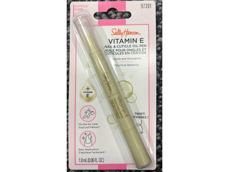 Sally Hansen Nail & Cuticle Oil Pen, Vitamin E, 0.06 fl oz/1.8 mL