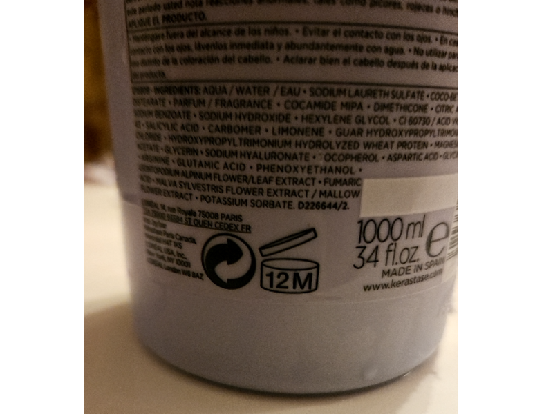 Kerastase Bain Ultra-Violet Purple Shampoo, 34 fl oz/1000 mL