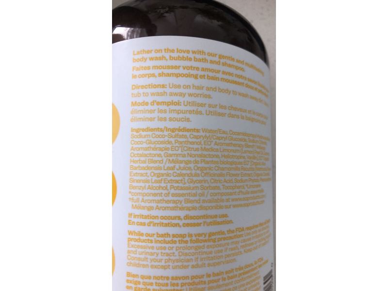 Everyon Soap Savon 3 In 1 Body Wash, Bubble Bath, Shampoo, Coconut +Lemon, 32 fl oz/946 mL