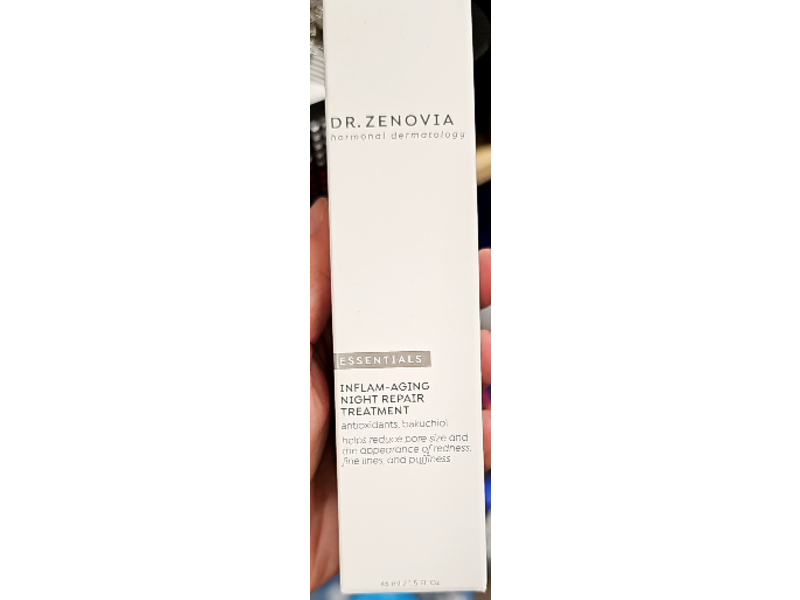Dr. Zenovia Hormonal Dermatology Essentials Inflam - Aging Night Repair Treatment, Antioxidants & Bakuchiol, 1.5 fl oz/45 mL