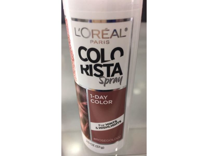 L'Oreal Paris Colo Rista Spray 1-Day Color, Rose Gold 02, 2.0 oz/57 g