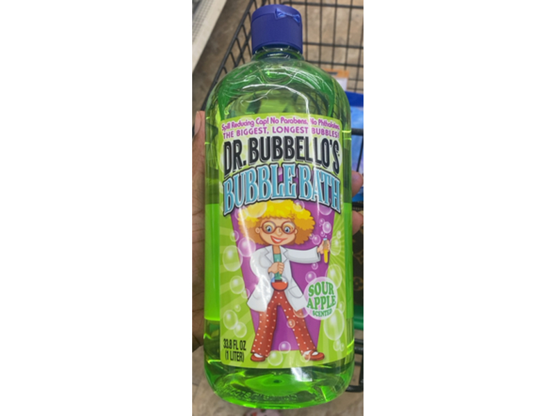 Dr Bubbello's Bubble Bath, Sour Apple Scent, 33.8 fl oz/1 L