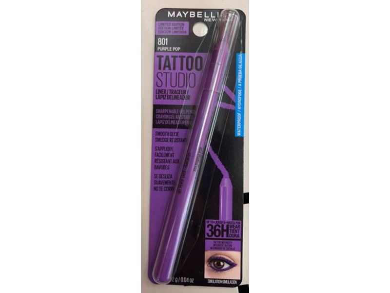 Maybelline Tattoo Studio Sharpenable Gel Pencil, 801 Purple Pop, 0.04 oz