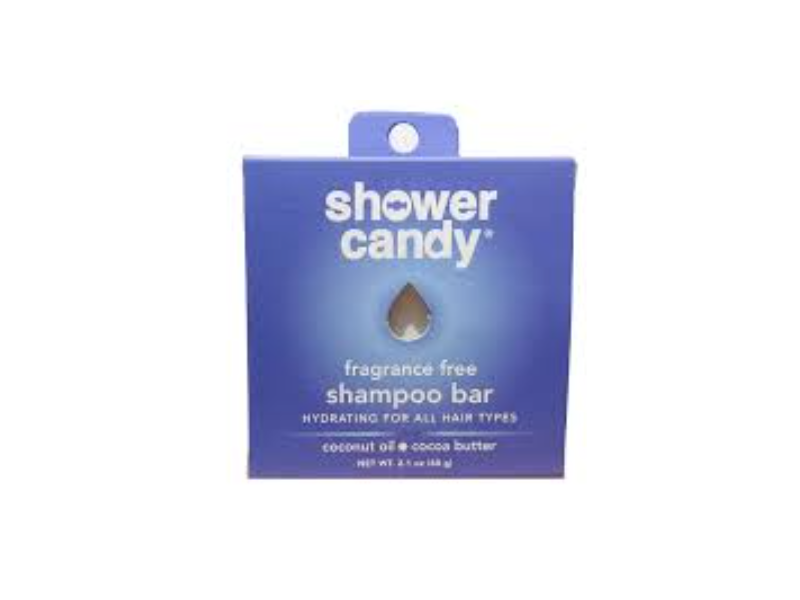 Shower Candy Shampoo Bar, Fragrance Free Coconut Oil Cocoa Butter, 2.1 oz/60 g
