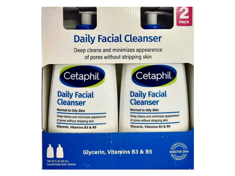 Cetaphil Daily Facial Cleanser, 20 fl oz/591 mL, Pack Of 2