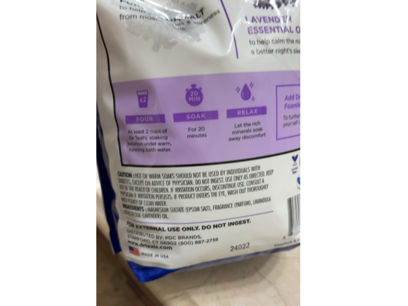 Dr Teal's Pure Epsom Salt, Lavender, 3.175 kg