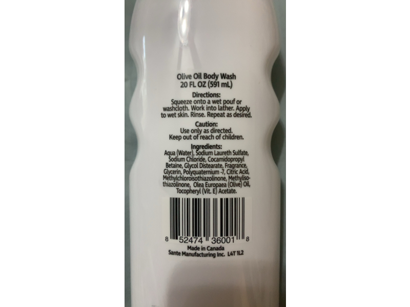 Spa Soap Moisturizing Body Wash, Olive Oil, Vitamin E, 20 fl oz/591 mL