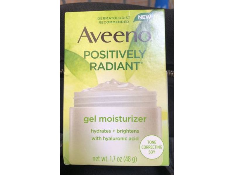 Aveeno Positively Radiant Gel Moisturizer, Hyaluronic Acid, 1.7 oz/48 g