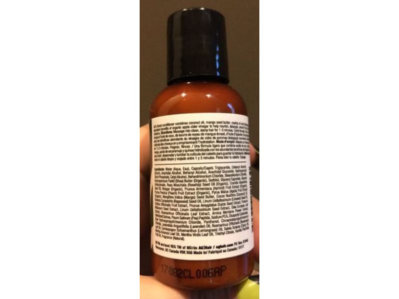 AG Hair Boost Conditioner, Apple Cider Vinegar, Natural, 2 fl oz/59 mL