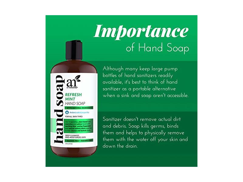 Artnaturals Hand Soap, Refresh Mint, 16 fl oz/473 mL