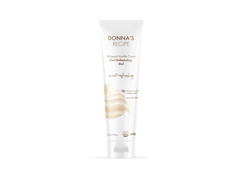 Donna's Recipe Curl Enhancing Gel, Whipped Vanilla Cream Sweet + Refreshing, 10 oz/290 g