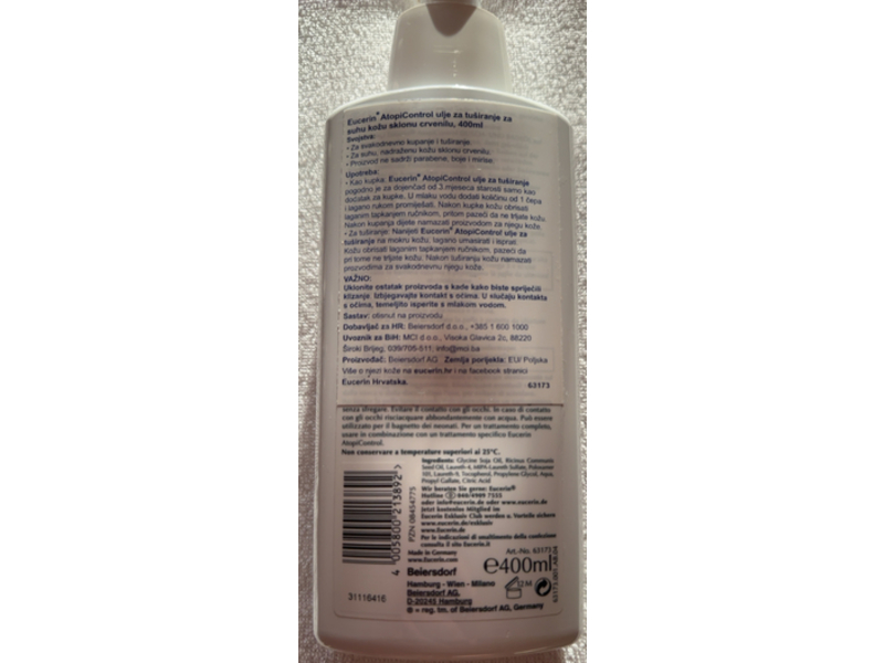 Eucerin Atopi Control Cleansing Oil, 400 mL
