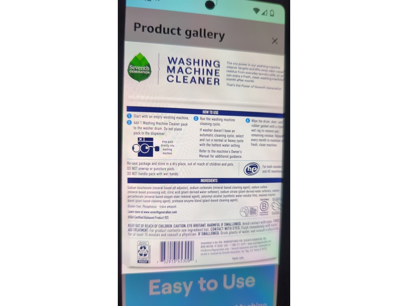 Seventh Generation Washing Machiene Cleaner, Fragrance Free, 6 Count