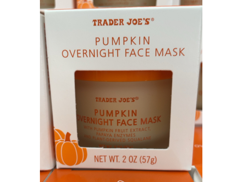 Trader Joe's Pumpkin Overnight Face Mask, Pumpkin Fruit Extract, Papaya Enzymes, 2 oz/57 g