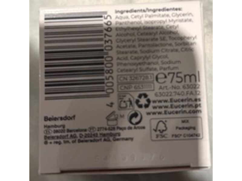 Eucerin pH5 Sensitive Skin Cream, 75 mL