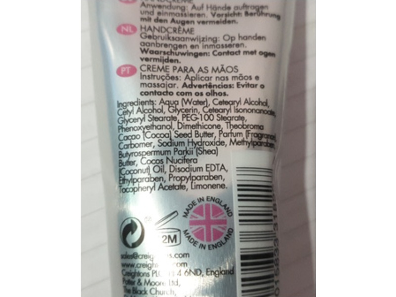Creightons Moisturising Hand Cream, Coconut, 1.7 fl oz/50 mL