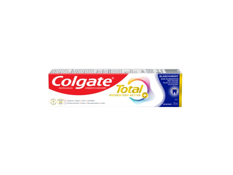 Colgate Total Prevention Active+ Stain Removal Whitening Toothpaste, Mint, 120 mL