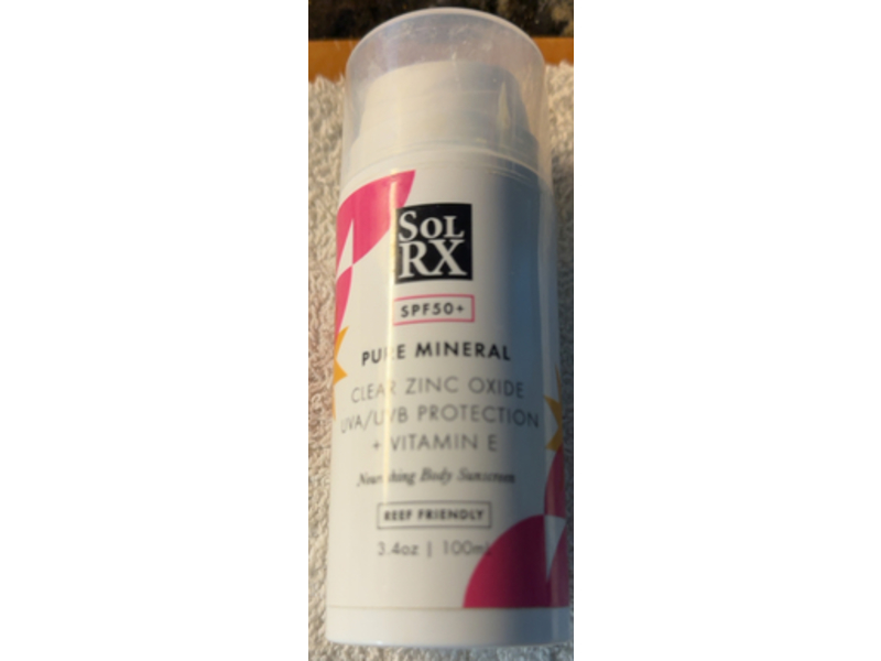 SolRX Pure Mineral Nourishing Body Sunscreen, SPF 50 3.4 oz/100 mL