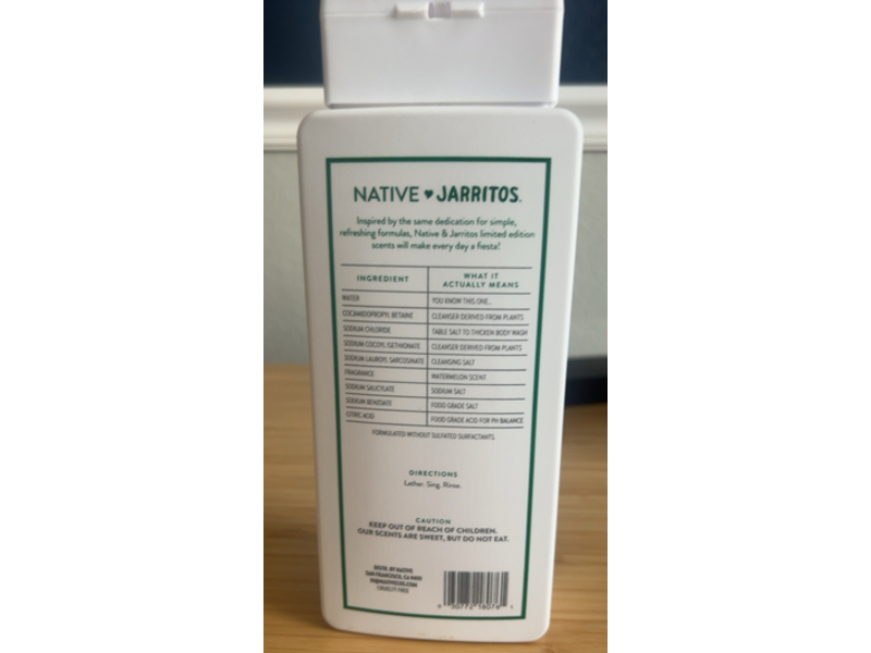 Native Jarritos Watermelon Body Wash, 18 fl oz/532 mL