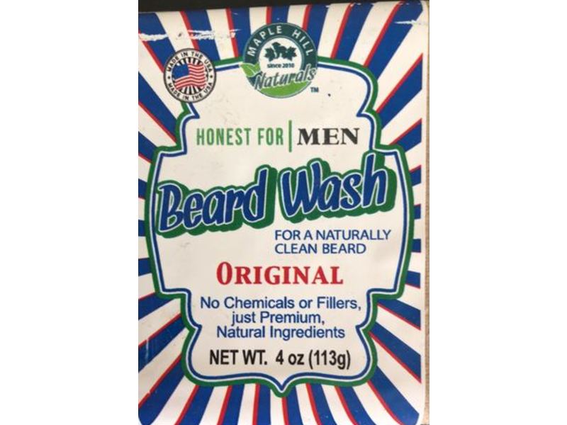 Maple Hill Naturals Honest for Men Beard Wash, Original Scent, 4 oz/113 g