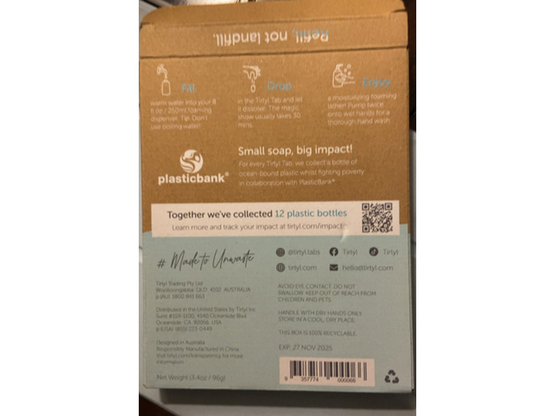 Tirtyl Foaming Hand Soap, 12 Pack