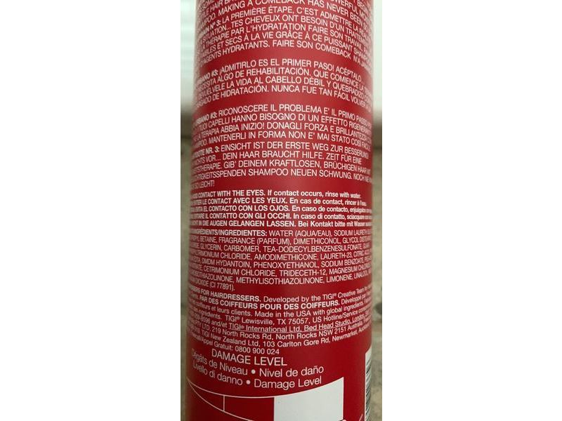 Tigi Bed Head Urban Antidotes Resurrection Shampoo, Damage Level 3, 25.36 fl oz/750 mL