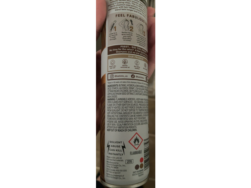 Bastite Dry Shampoo, Brunette, 3.81 oz/108 g