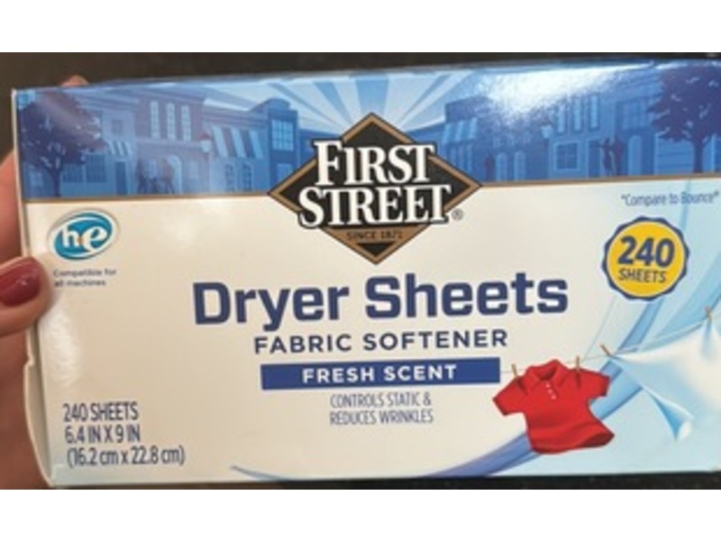 First Street Dryer Sheets, Fresh Scent, 240 Count